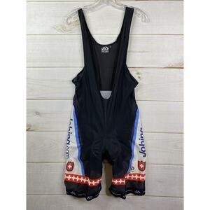 Pactimo Mens Size XXL Black Blue Bib Shorts Cycling Padded Riding Bike Fanster